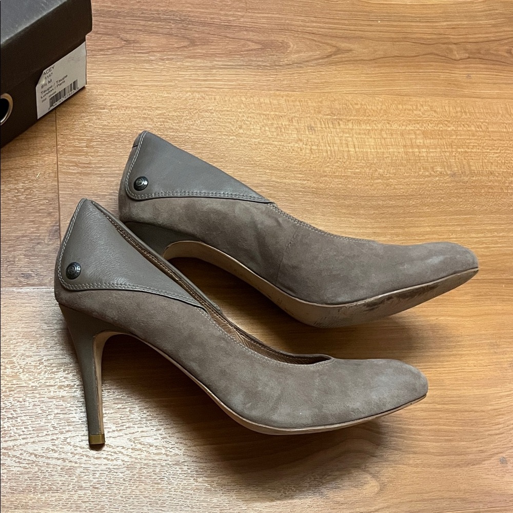 Corso Como Women's Taupe Suede Heels - Picture 2 of 6